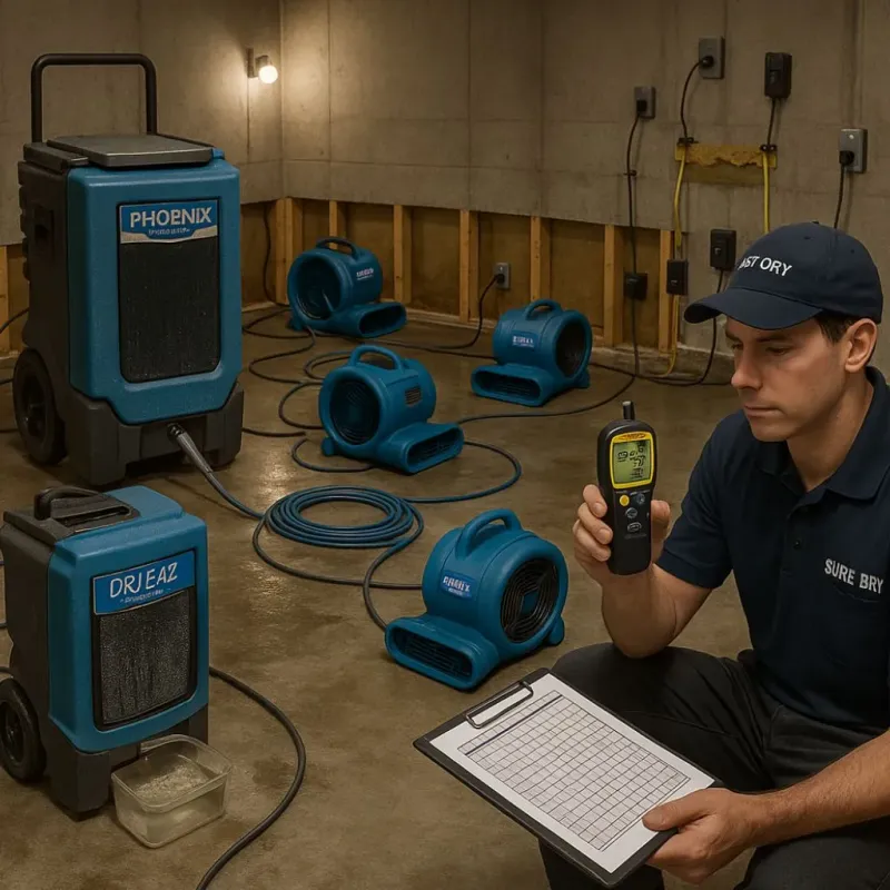 Structural Drying and Dehumidification process in Fortville, IN